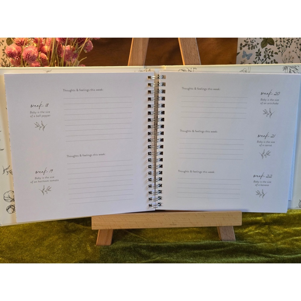 Sweet Beginning Pregnancy Journal Keepsake Memory Book Mom Baby Milestone - Picture 4 of 10